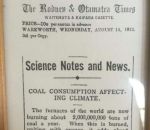 article climatique Un article de journal vieux de 100 ans sur le réchauffement climatique