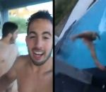 fete Des supporters nus fêtent le Brennus dans la piscine de Morgan Parra