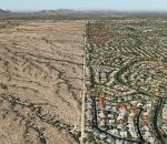 desert La frontière entre une réserve indienne et une ville américaine