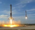 fusee falcon Lancement de la Falcon Heavy et atterrissage des deux propulseurs