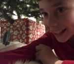 noel chien sapin Un enfant essaie de filmer le Père Noël