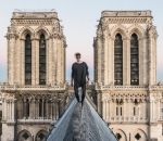 parkour Simon Nogueira explore le toit de Notre-Dame de Paris (2018)