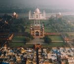 mur Le Taj Mahal vu du ciel