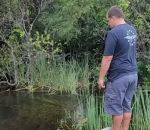 etang alligator Visite surprise pendant une partie de pêche