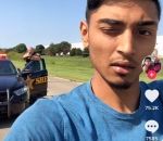 selfie Automobiliste avec son téléphone vs Police 