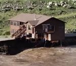 yellowstone terrain inondation Une maison emportée par la Yellowstone