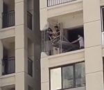 vidéo casser balcon immeuble pilier
