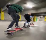 vidéo skateboard parking descente course