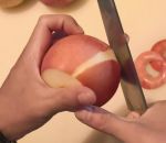 vidéo eplucher pomme parfaitement couteau aiguise